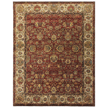 Traditional Wool Red Handknotted Rug