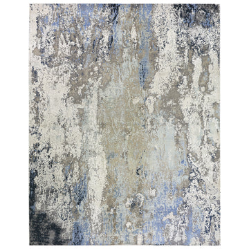 Modern Wool & Silk Grey Handknotted Rug (Copy)