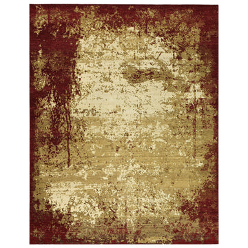 Modern Wool & Silk Beige Handknotted Rug