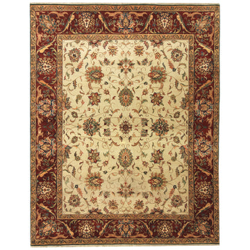 Traditional Wool Cream Handknotted Rug