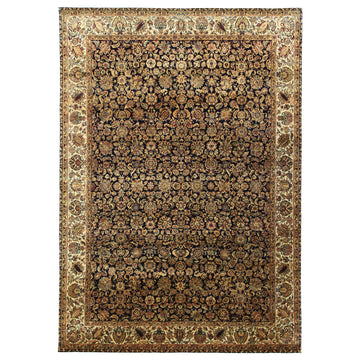 Traditional Wool Black Handknotted Rug