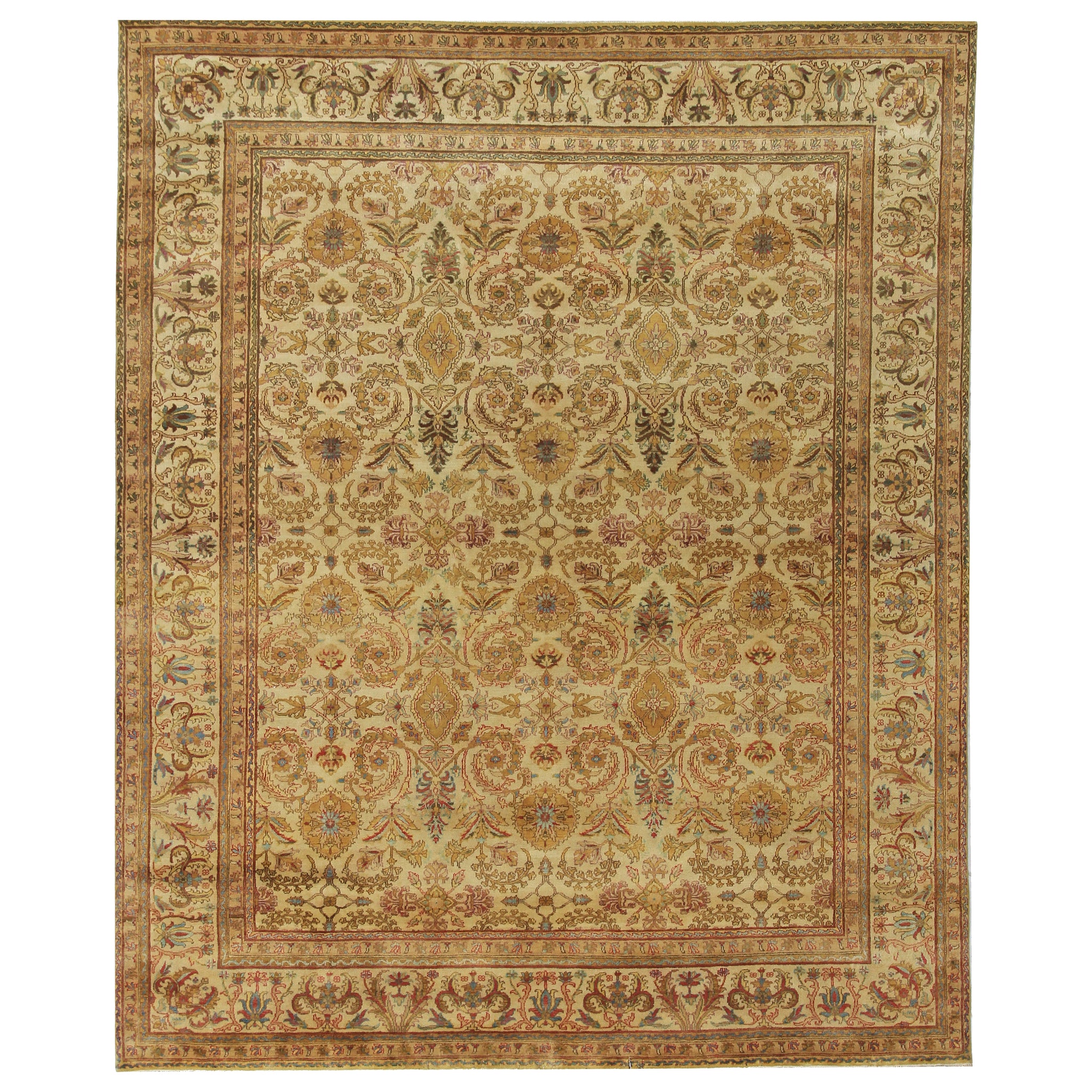 Traditional Wool Cream Handknotted Rug