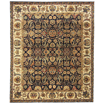 Traditional Wool Blue Handknotted Rug