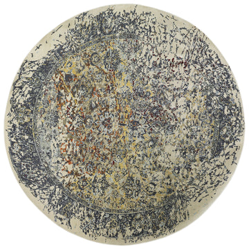 Modern Wool & Silk Grey Handknotted Rug