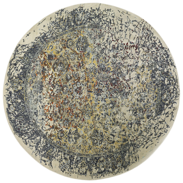 Modern Wool & Silk Grey Handknotted Rug