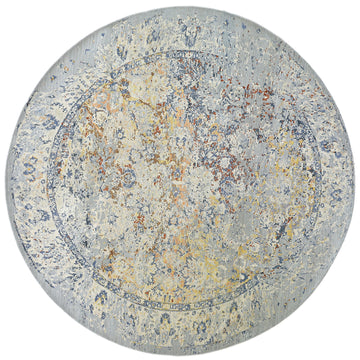 Modern Wool & Silk Grey Handknotted Rug