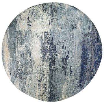 Modern Wool & Silk Grey Handknotted Rug