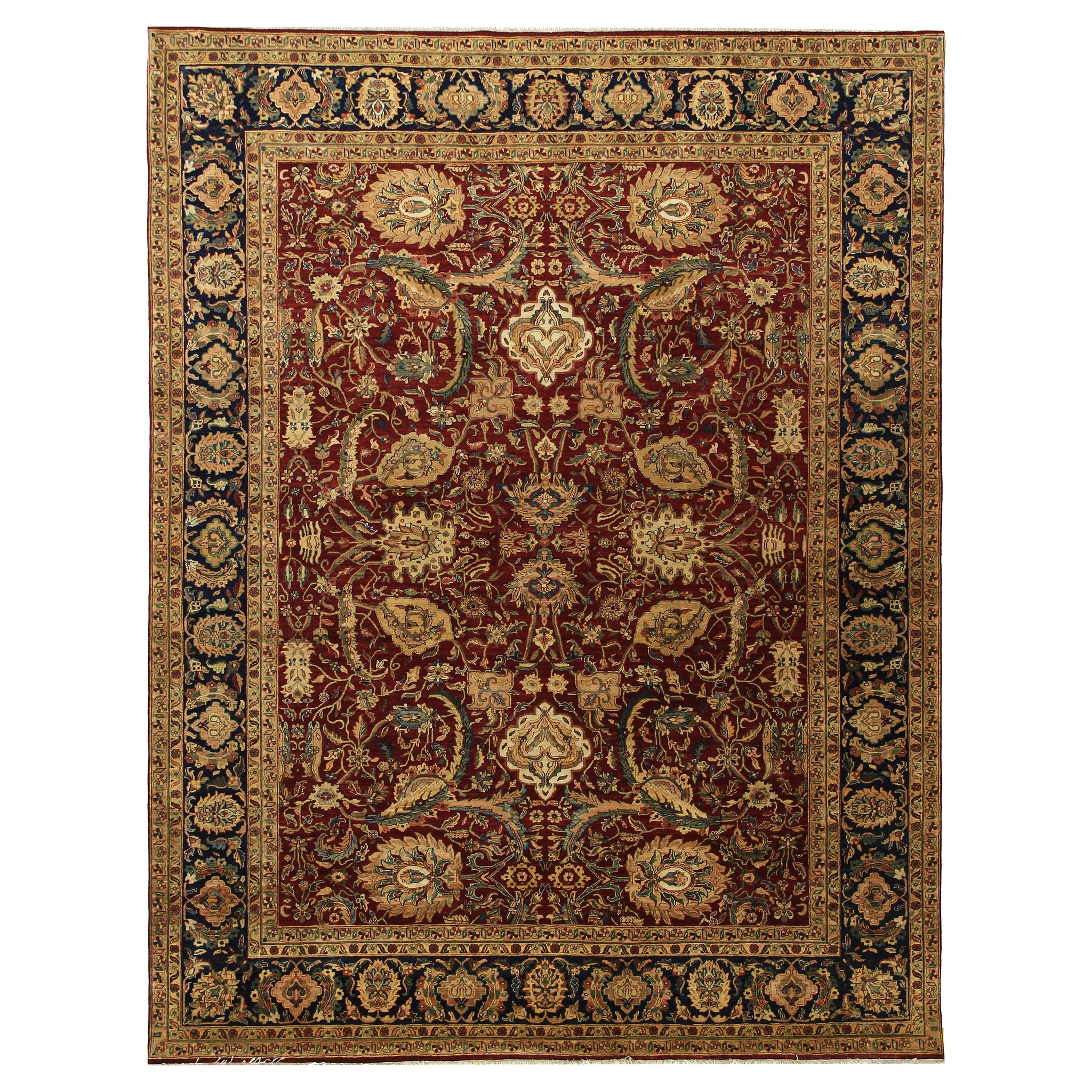 Traditional Wool Red Handknotted Rug