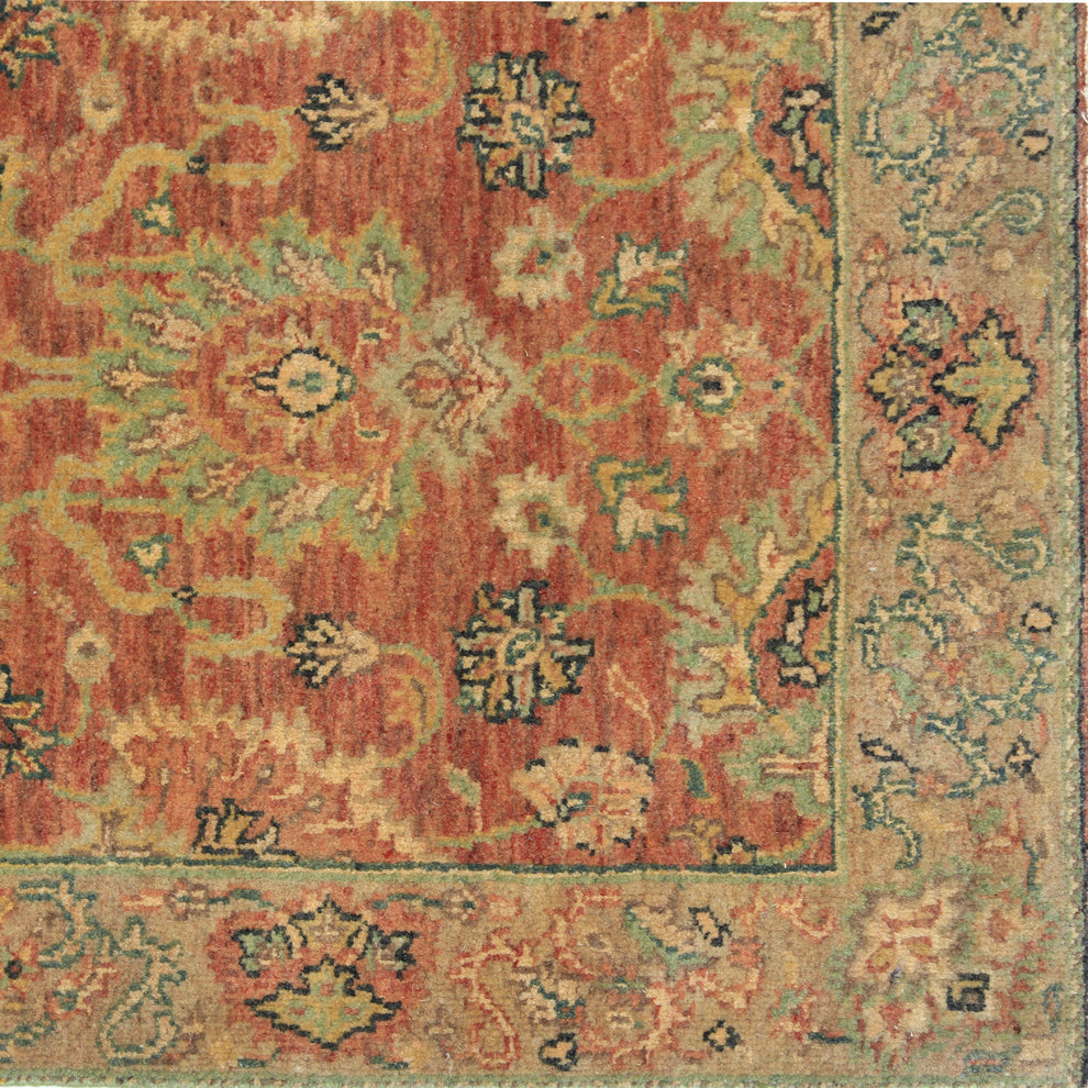 Traditional Wool Red Handknotted Rug