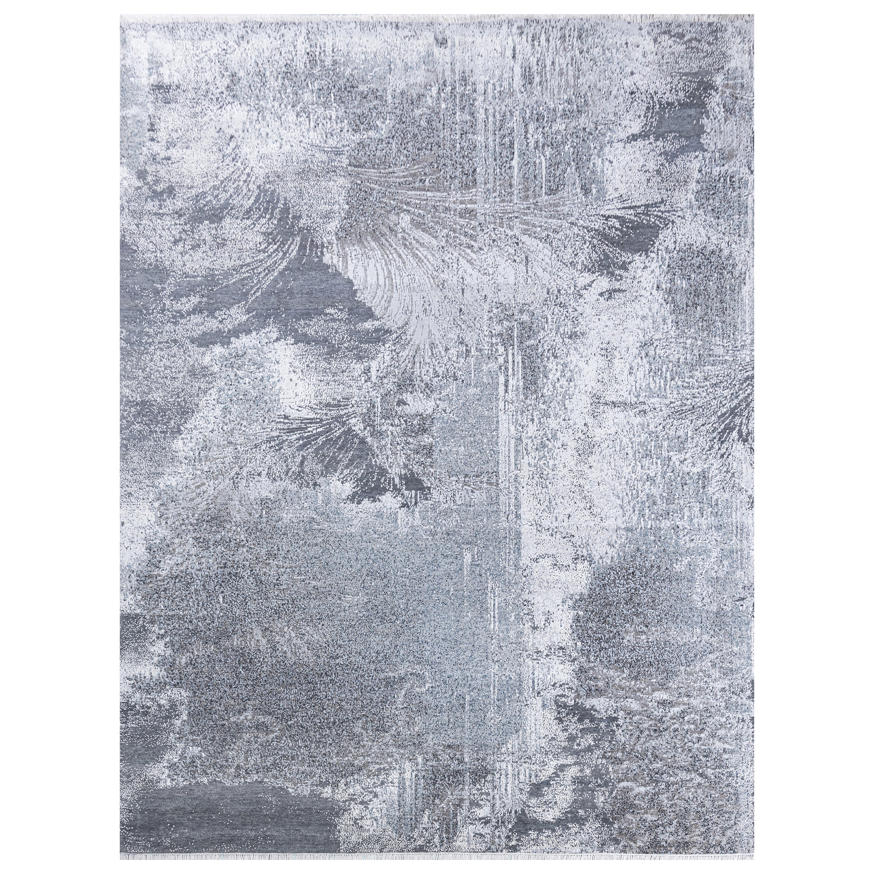 Maria Dynamic Rug Modern Wool & Silk Grey Handknotted Rug