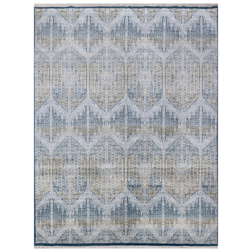 Transitional Wool Blue Handknotted Rug