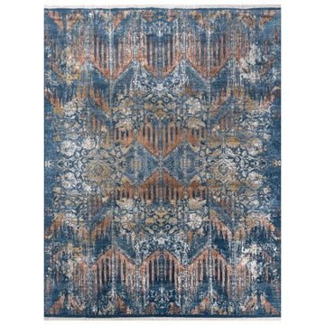 Transitional Wool Blue Handknotted Rug