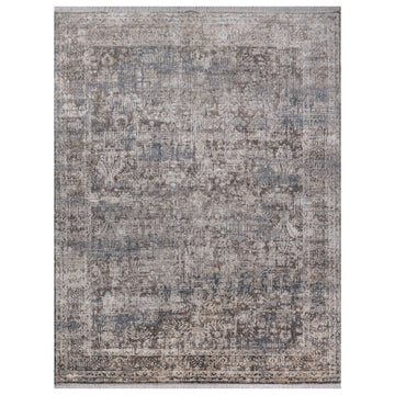 Modern Wool & Silk Grey Handknotted Rug