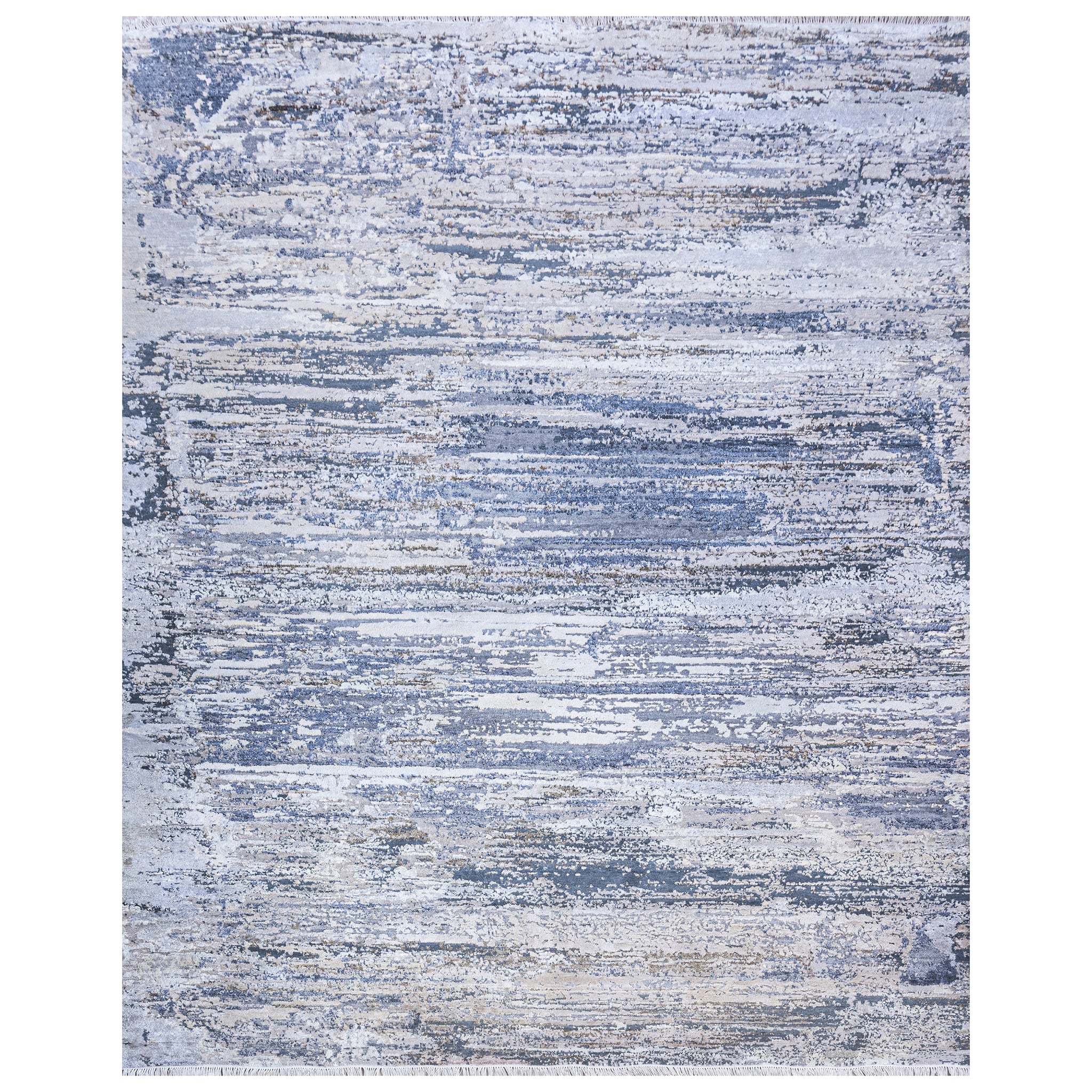 Modern Silk & Wool Grey Handknotted Rug