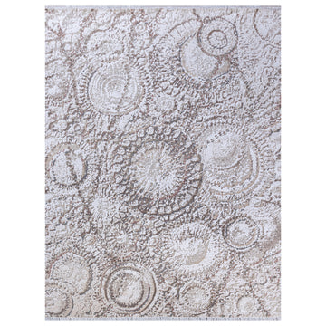 Modern Silk & Wool Cream Handknotted Rug