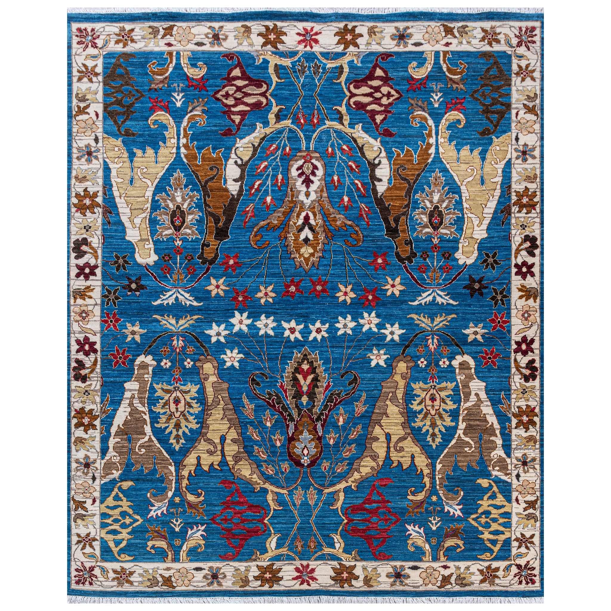 Traditional Wool Blue Handknotted Rug