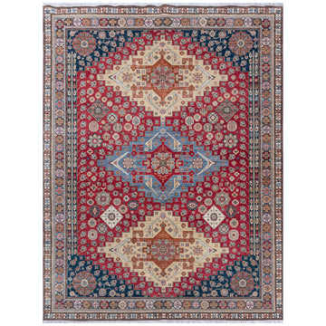 Traditional Wool Red Handknotted Rug