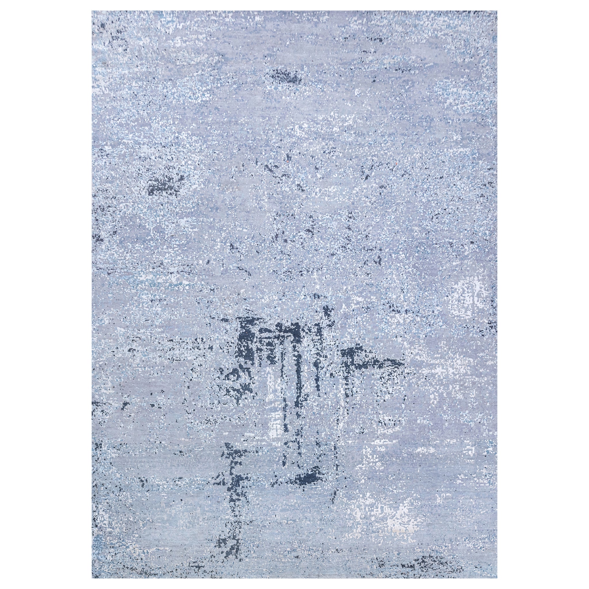 Modern Silk & Wool Grey Handknotted Rug