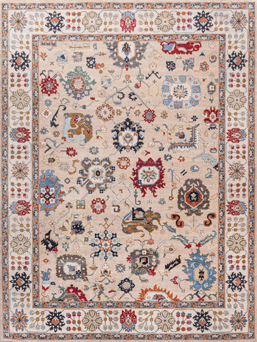 Traditional Wool Beige Handknotted Rug