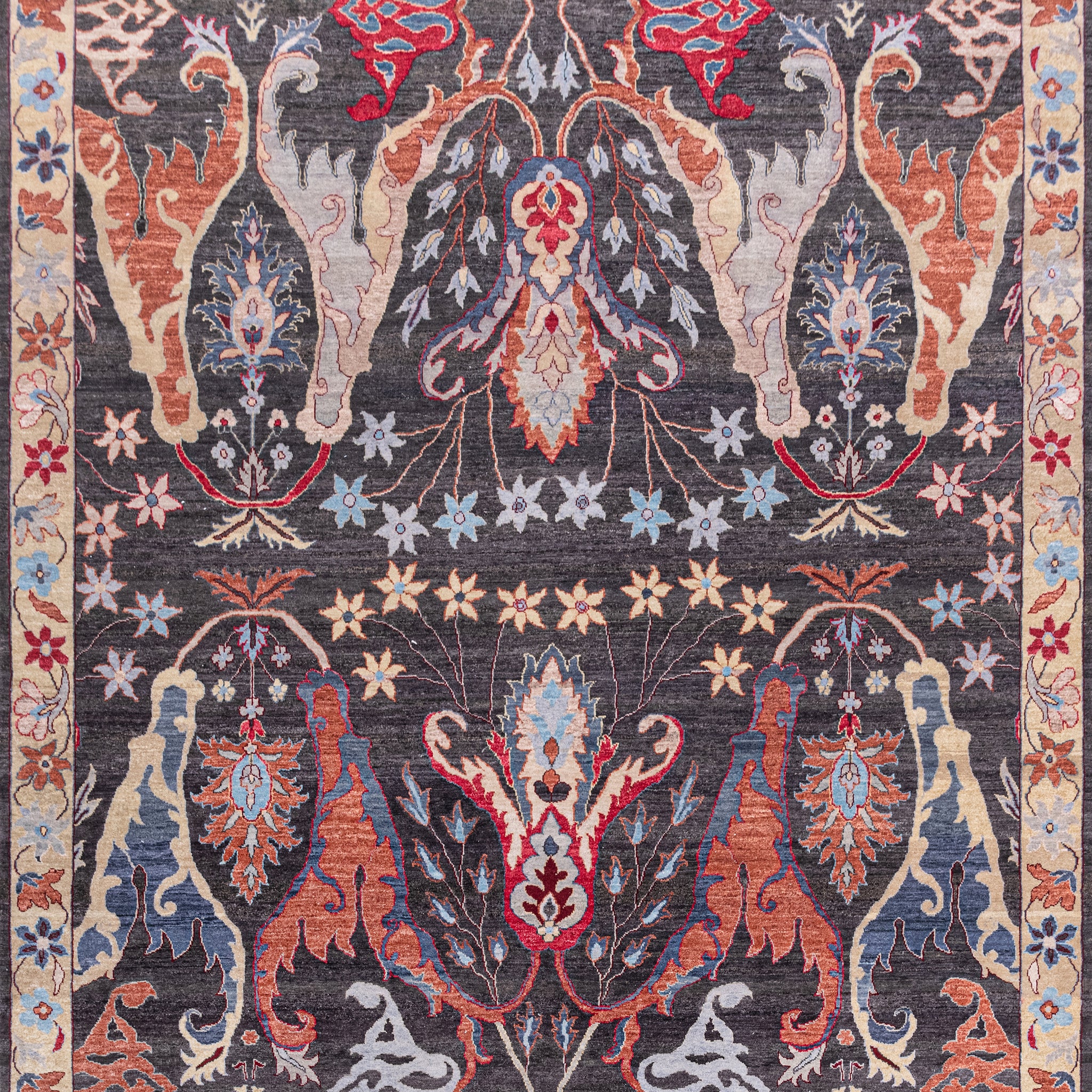 Traditional Wool Grey Handknotted Rug