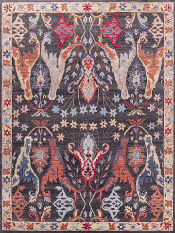 Traditional Wool Grey Handknotted Rug