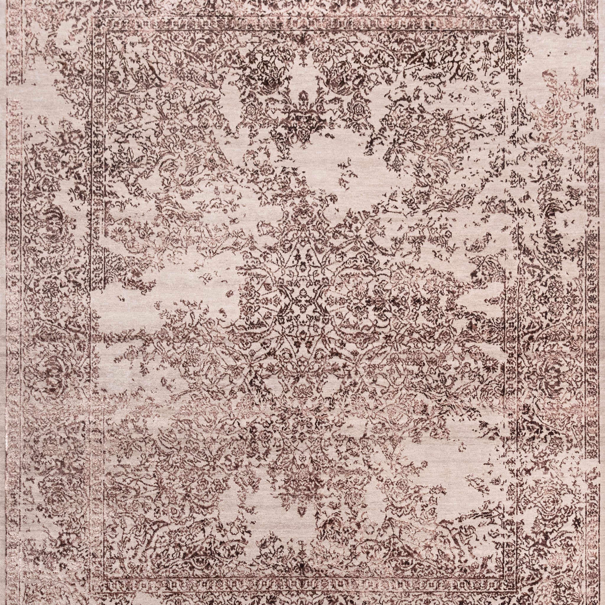 Traditional Wool & Silk Beige Handknotted Rug