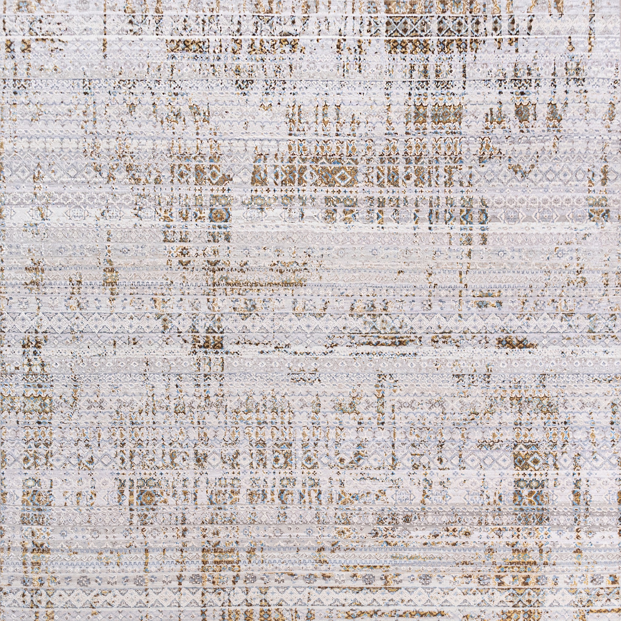 Modern Wool & Silk Grey Handknotted Rug