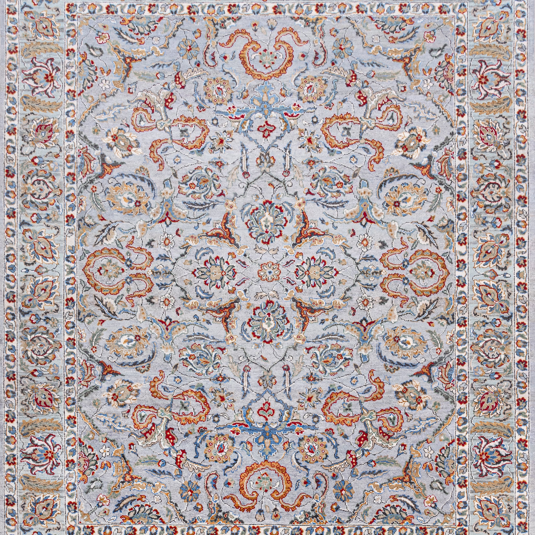 Transitional Wool Grey Handknotted Rug