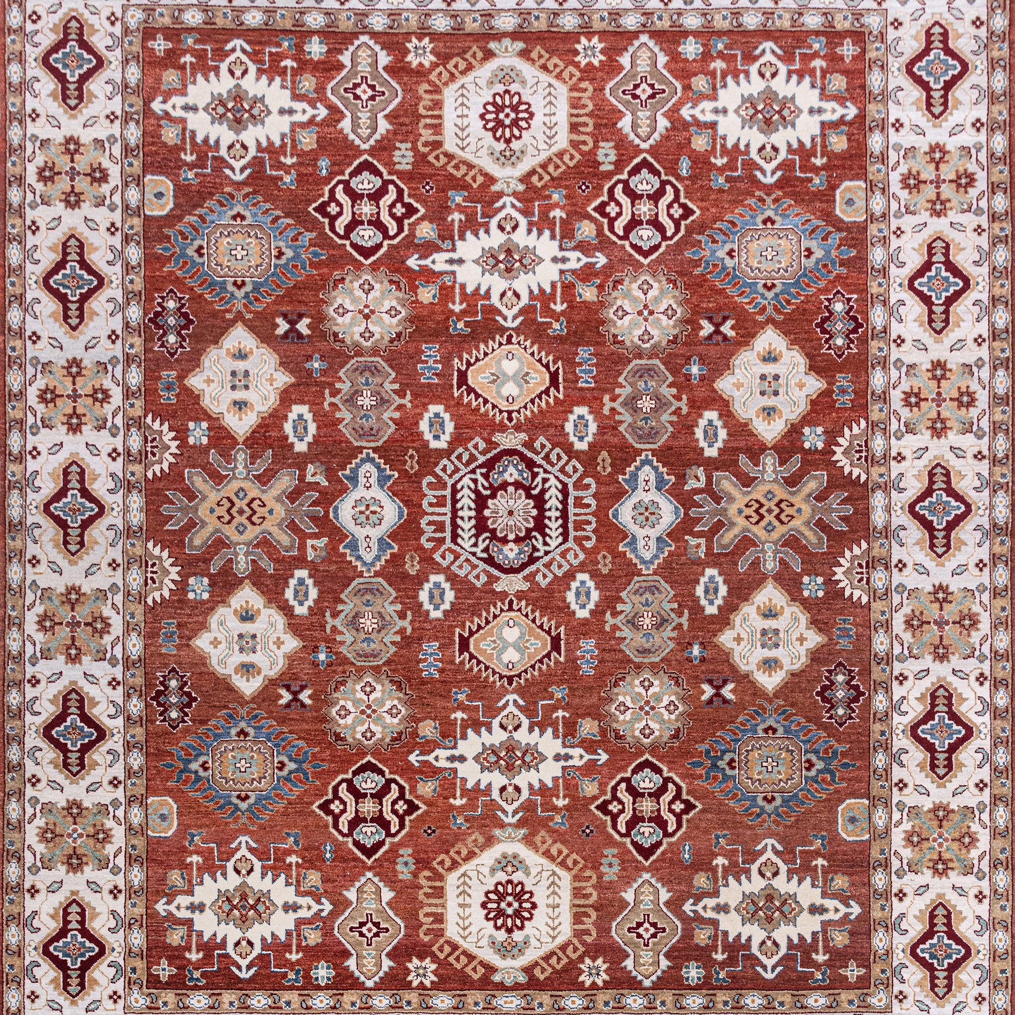 Transitional Wool Brown Handknotted Rug