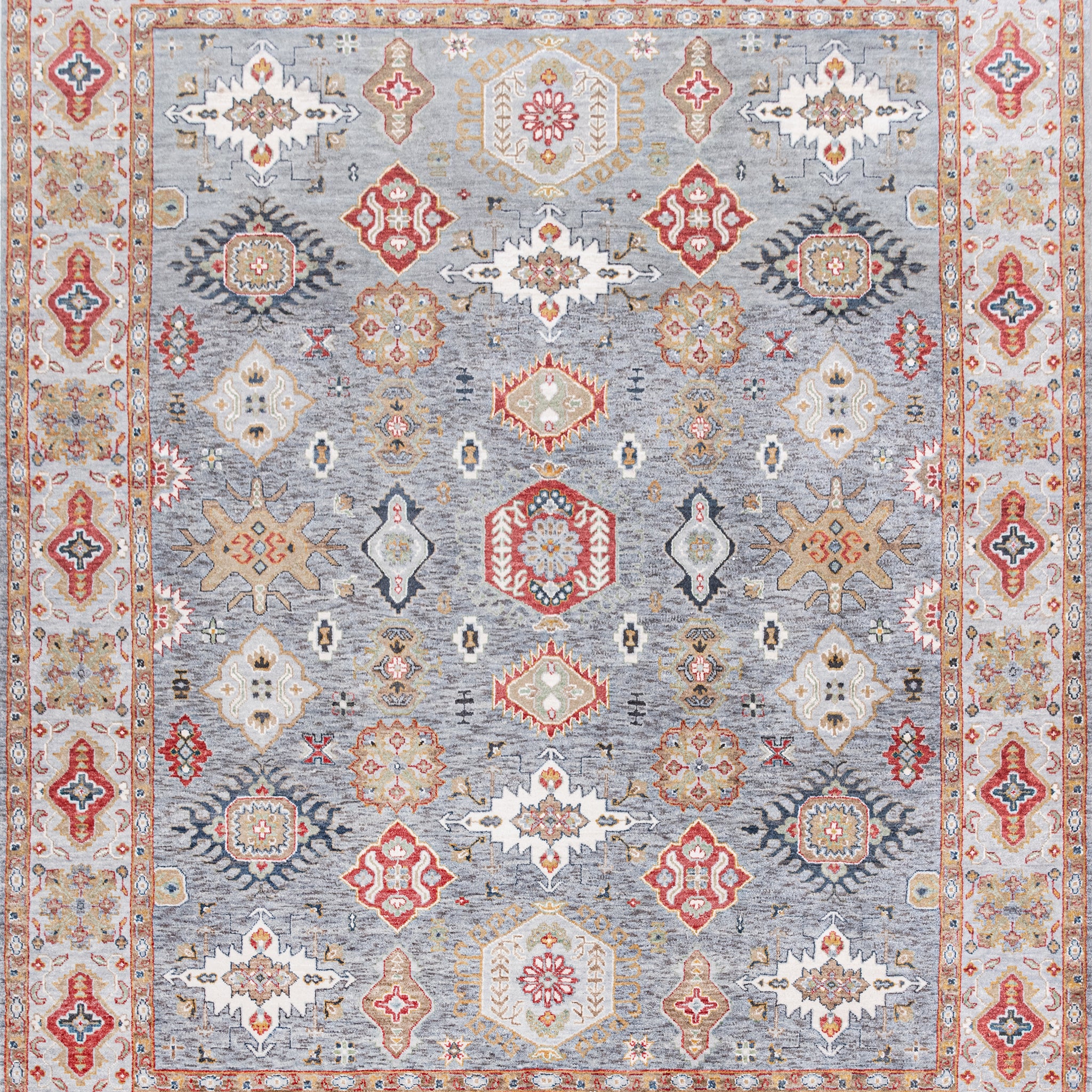 Transitional Wool Grey Handknotted Rug