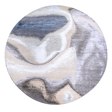 Modern Wool & Silk Blue Handknotted Rug