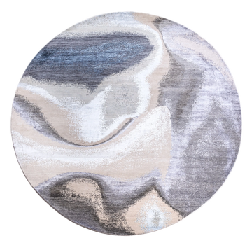 Modern Wool & Silk Blue Handknotted Rug