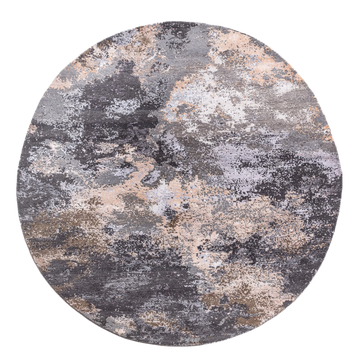 Modern Wool & Silk Grey Handknotted Rug