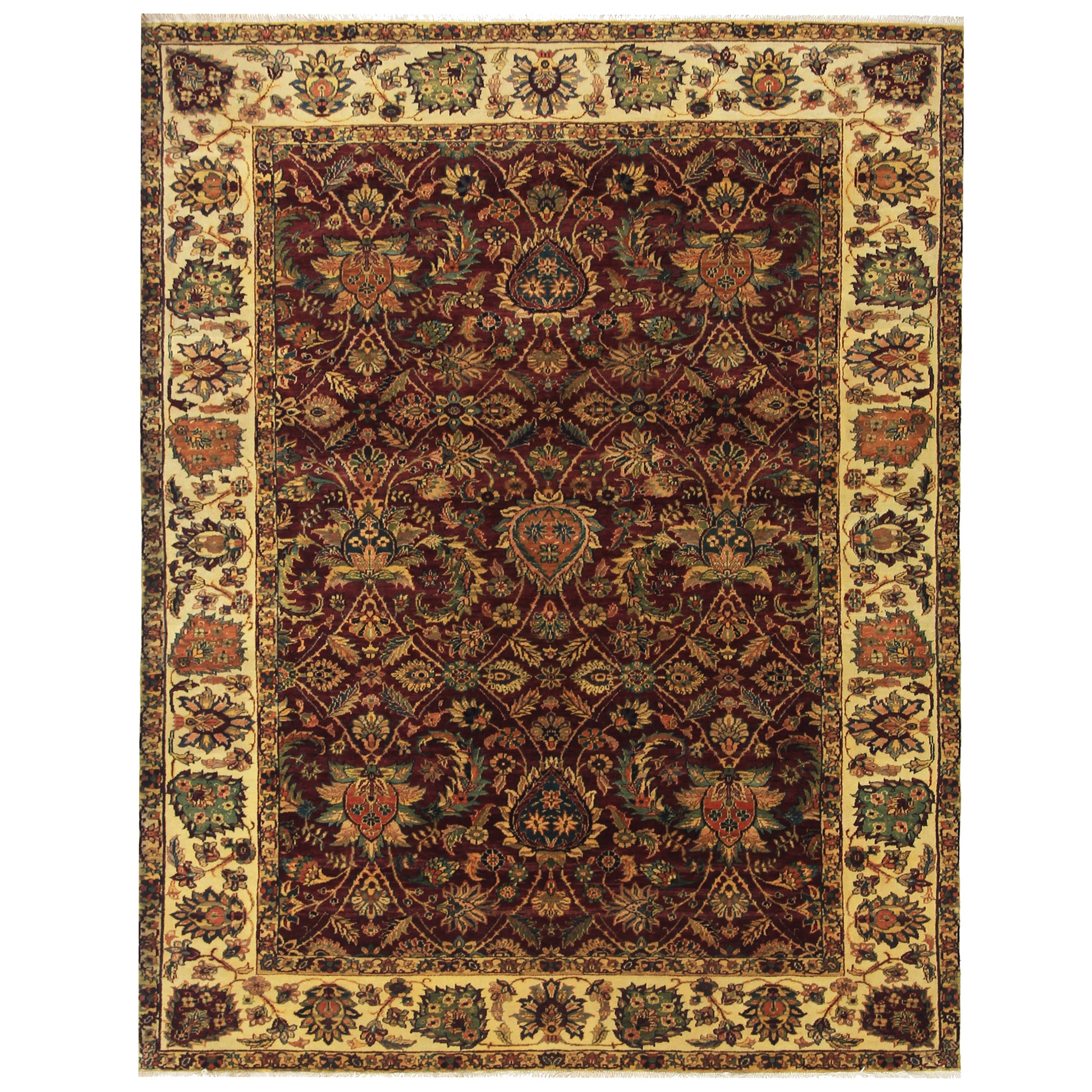 Traditional Wool Red Handknotted Rug