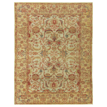 Traditional Wool Cream Handknotted Rug