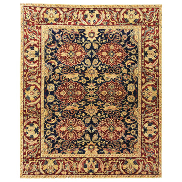 Traditional Wool Blue Handknotted Rug