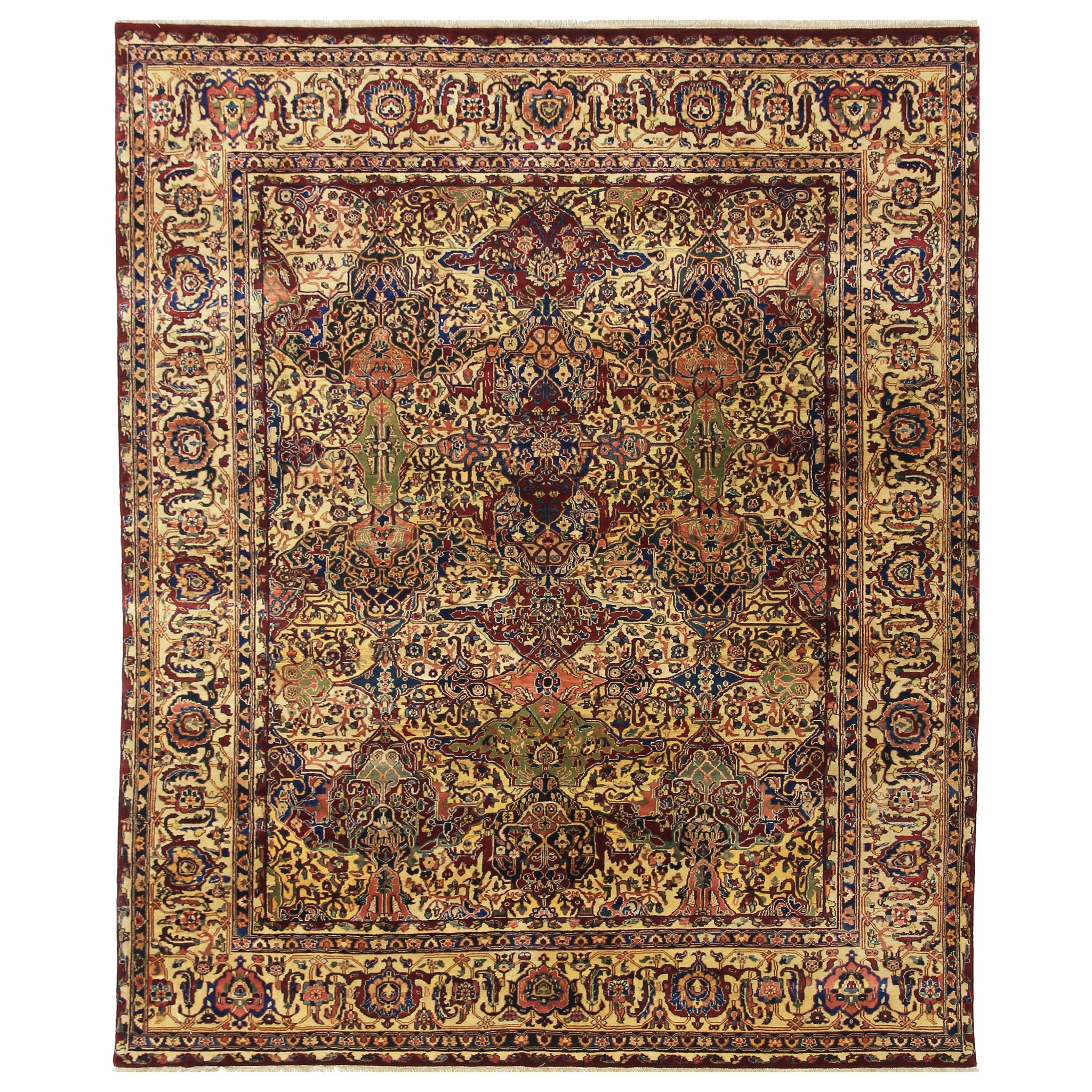 Traditional Wool Cream Handknotted Rug