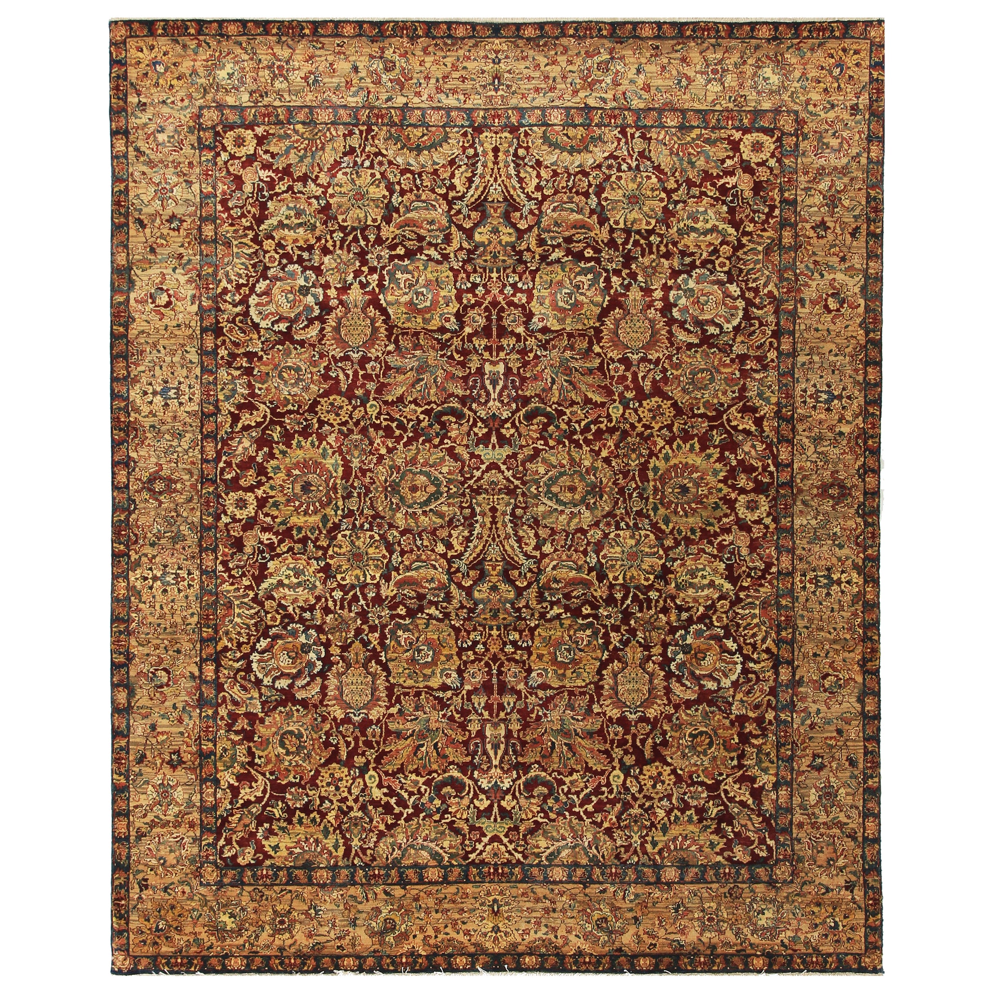 Traditional Wool Red Handknotted Rug