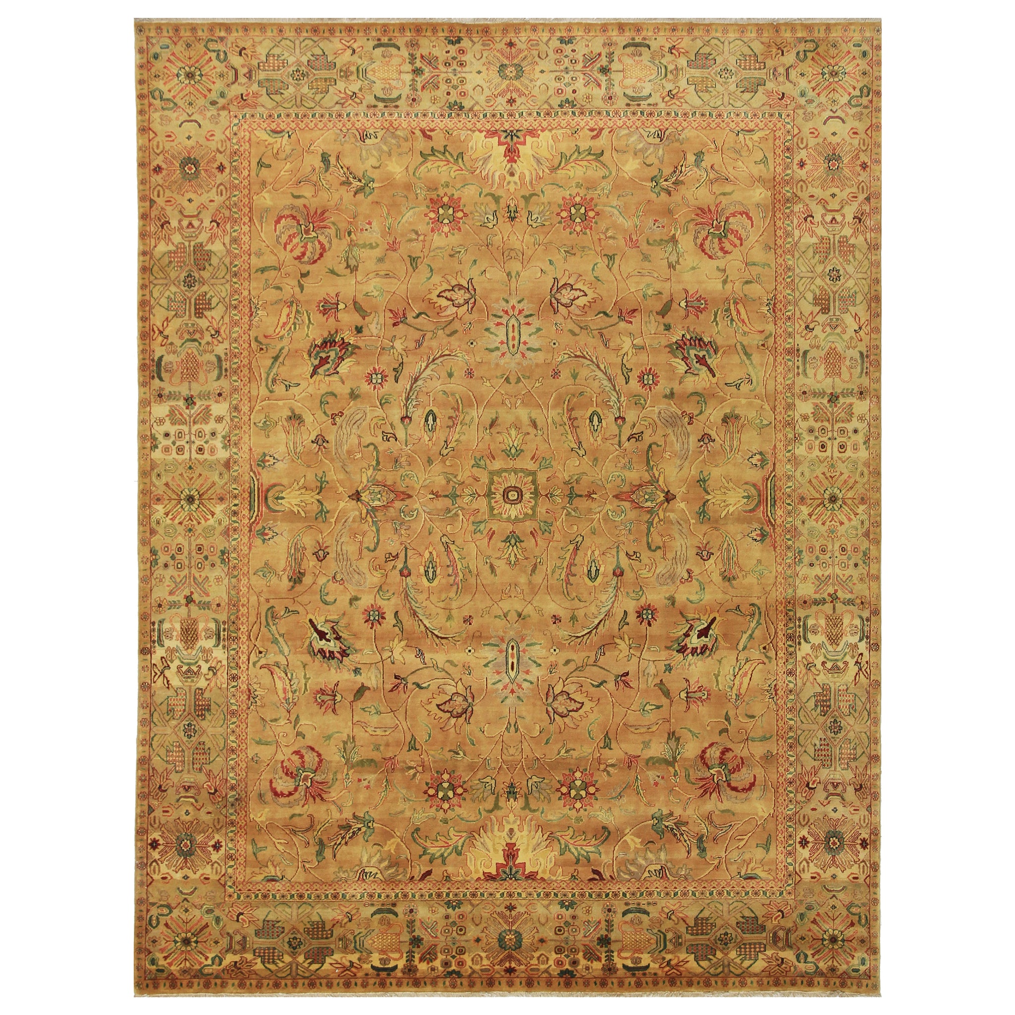 Traditional Wool Fawn Handknotted Rug