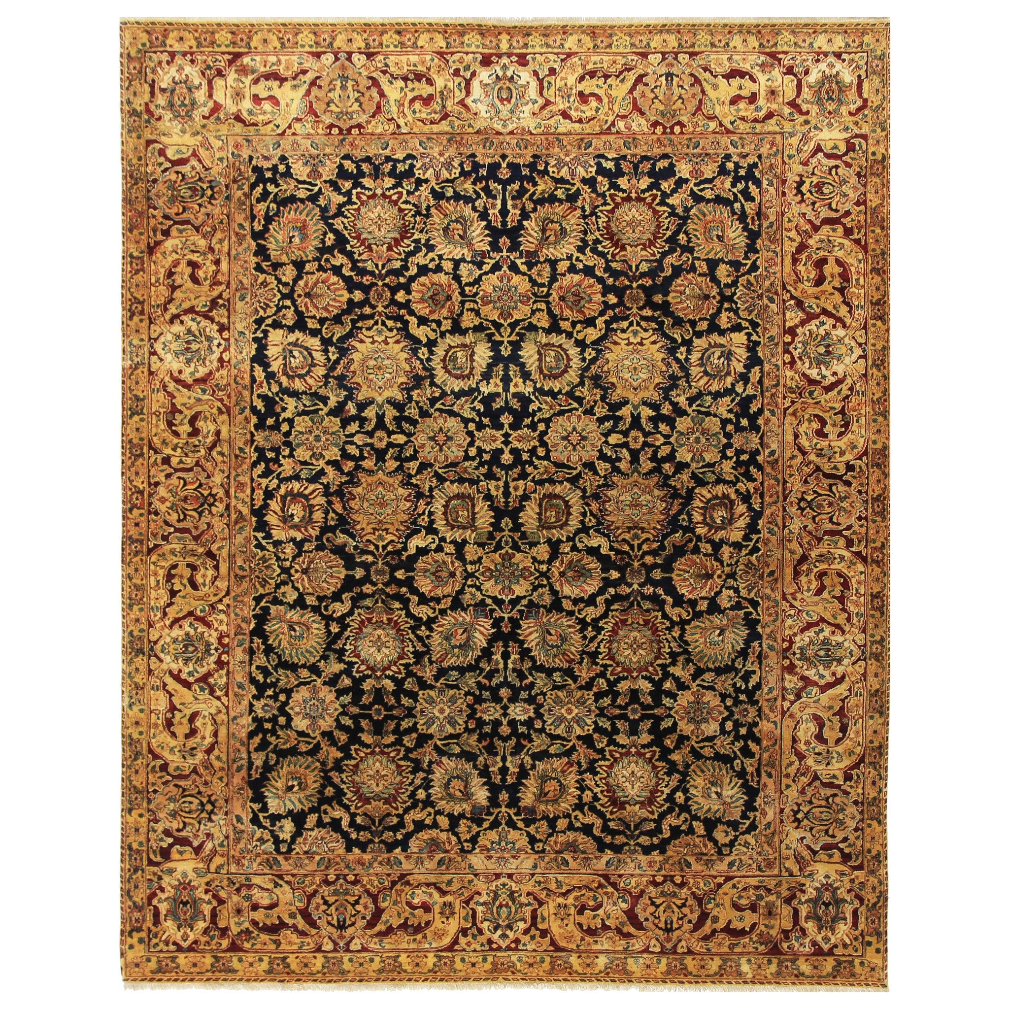 Traditional Wool Blue Handknotted Rug