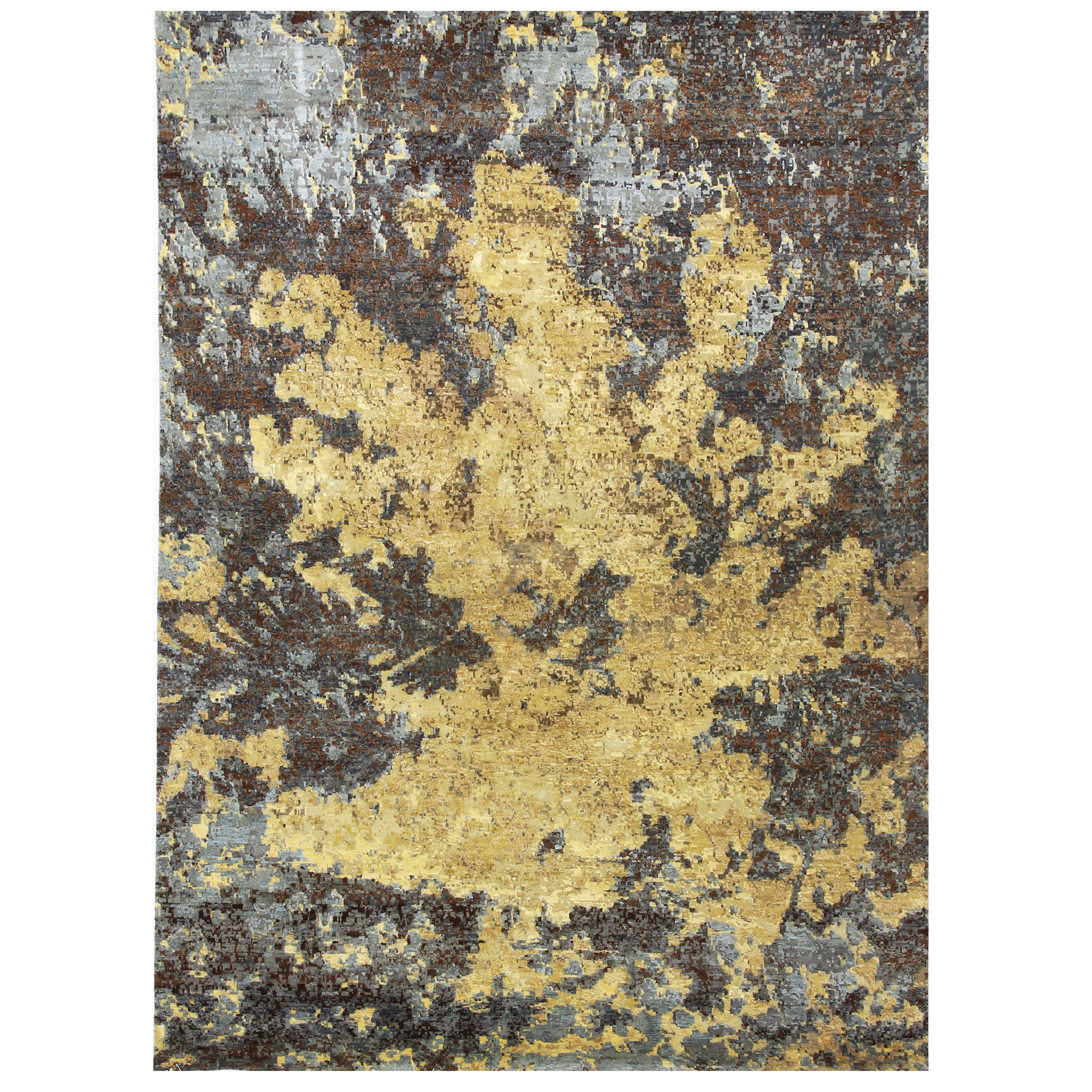 Maria Dynamic Rug Modern Wool & Bamboo Silk Dark Grey Handknotted Rug