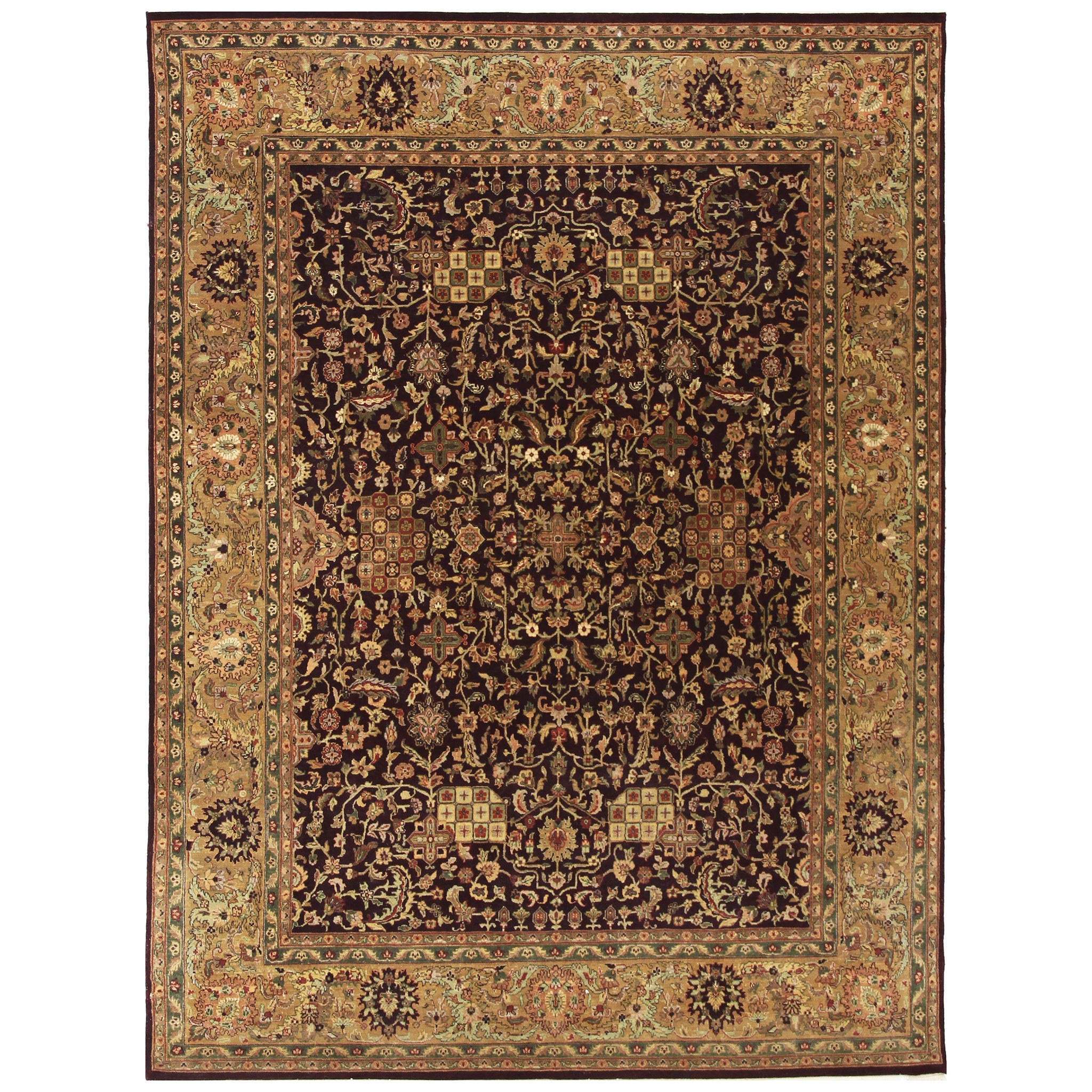 Traditional Wool Maroon Handknotted Rug