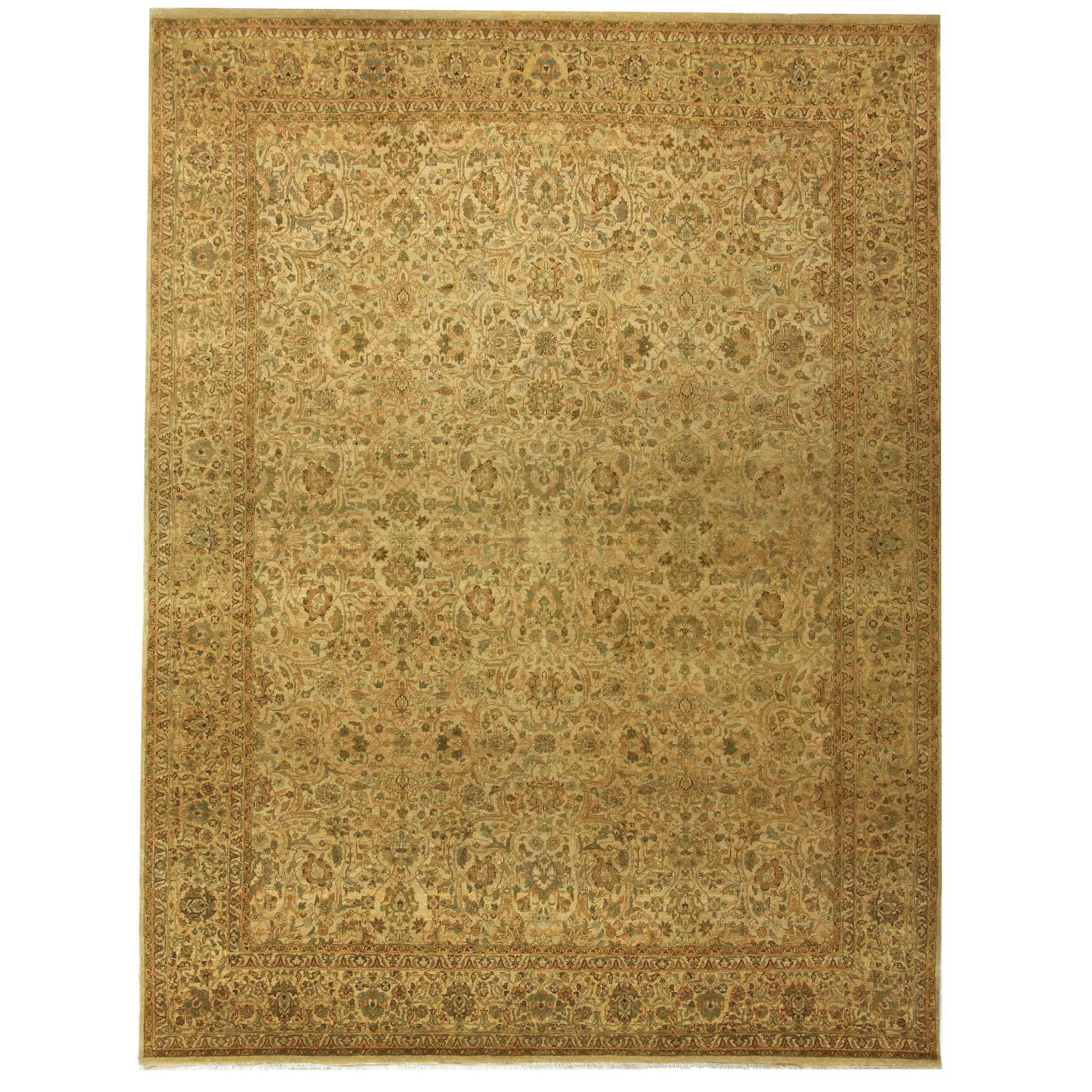 Traditional Wool Cream Handknotted Rug