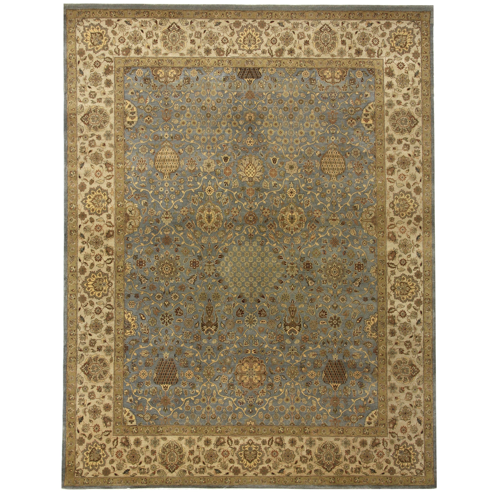 Traditional Wool Grey Handknotted Rug