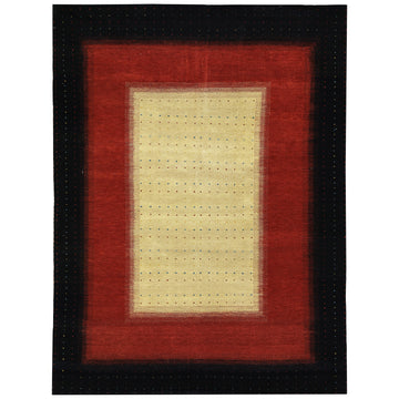 Modern Wool Beige Handknotted Rug