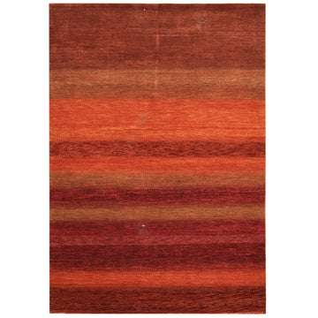 Modern Wool Red Handknotted Rug
