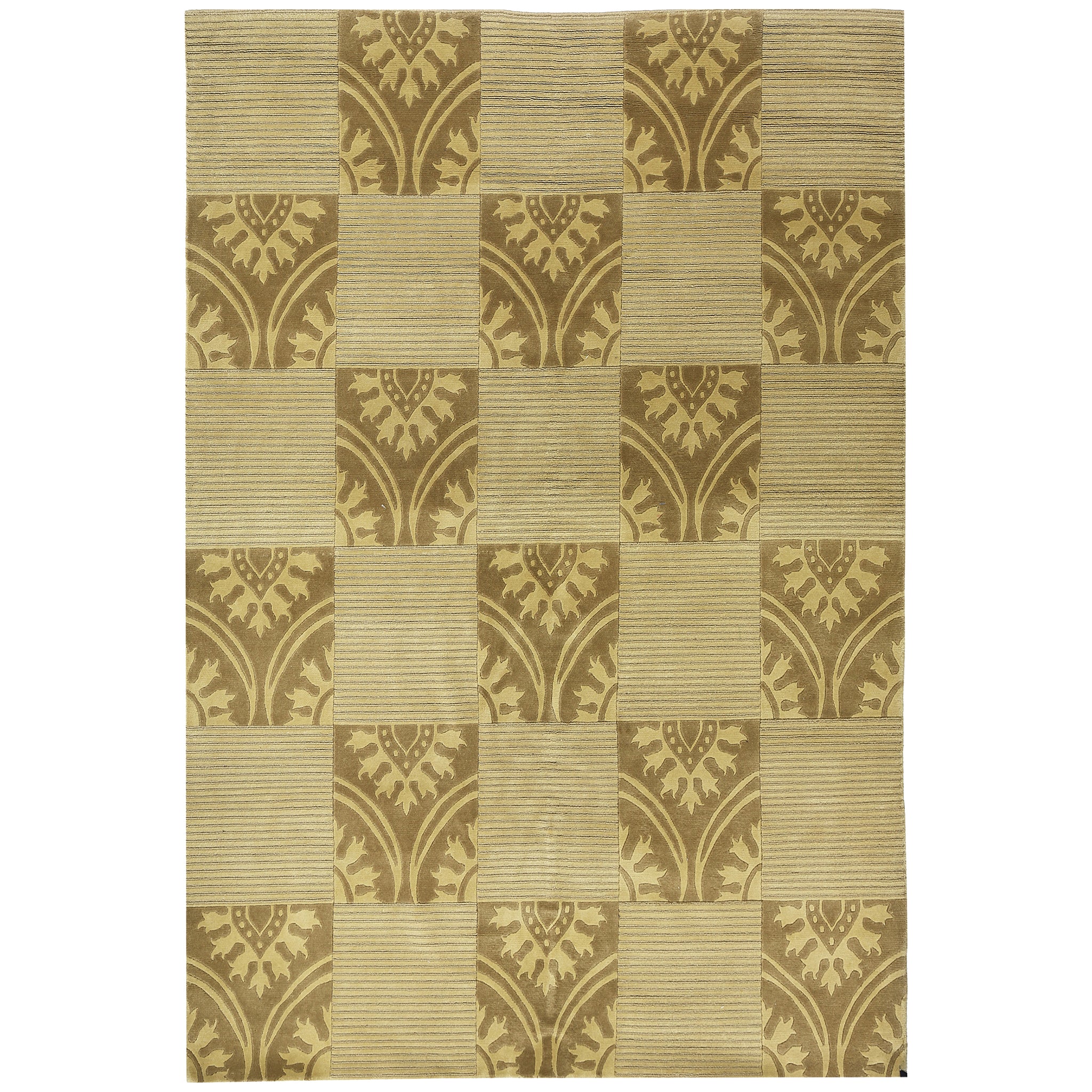 Modern Wool Green Handknotted Rug