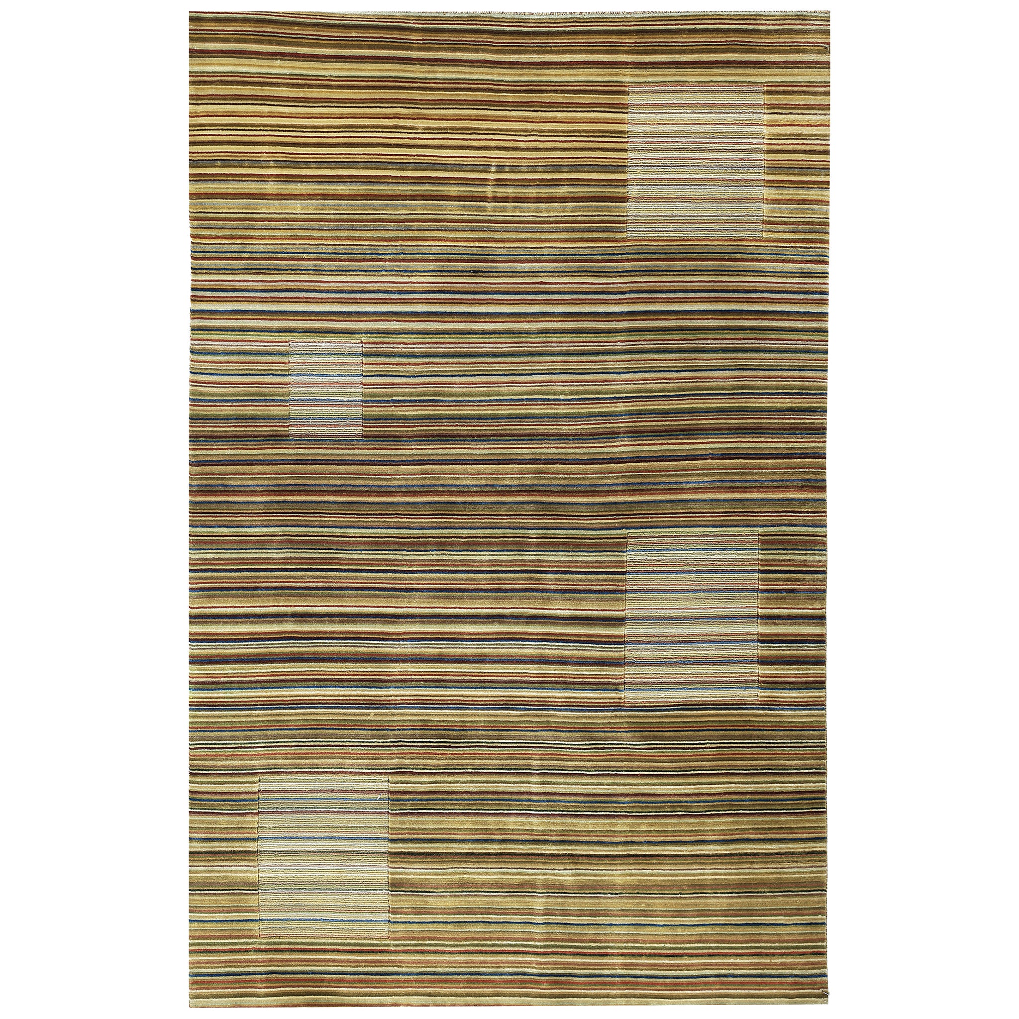 Modern Wool Beige Handknotted Rug
