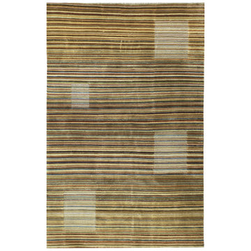 Modern Wool Beige Handknotted Rug