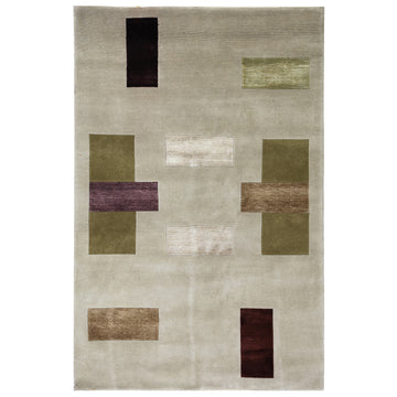Modern Wool Grey Handknotted Rug